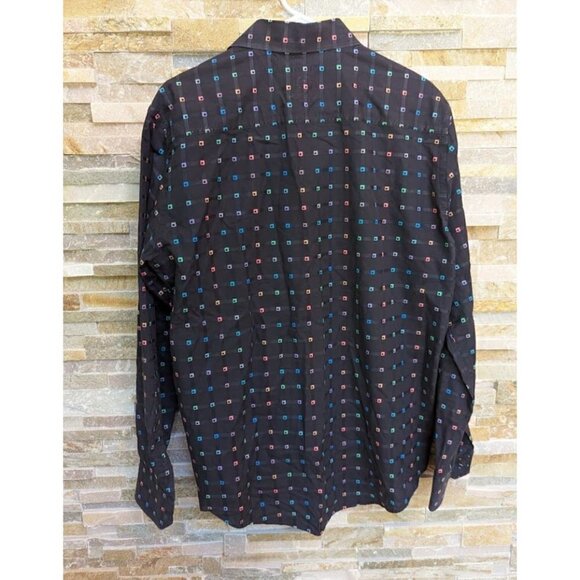 Bugatchi Shaped Fit Navy Blue Button Down Shirt Long Sleeve Men's - Picture 2 of 5